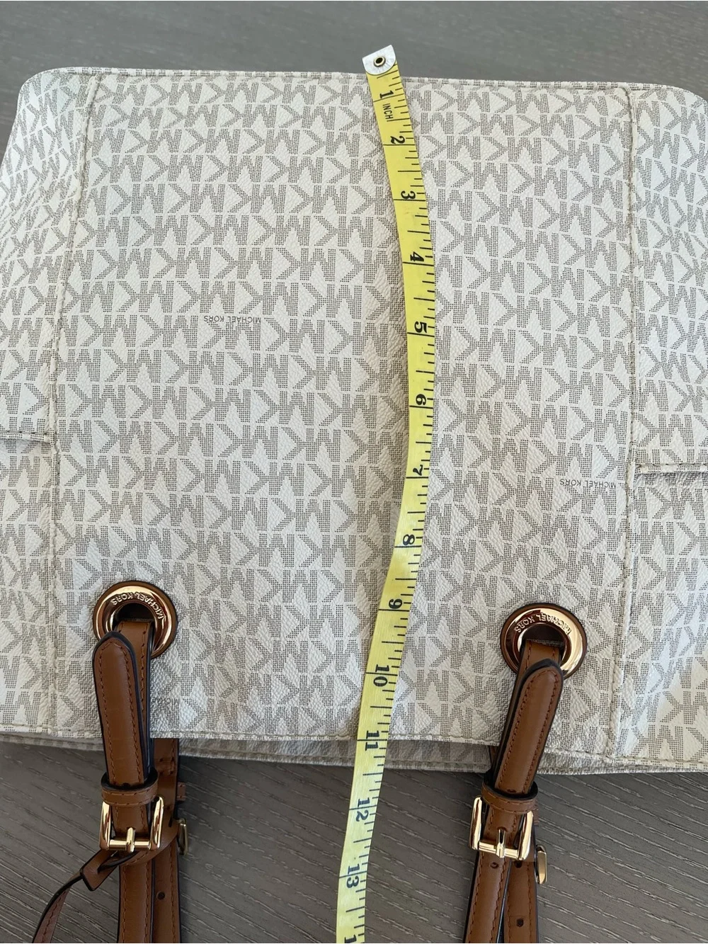 Michael Kors Cream & Tan MK Logo Tote
